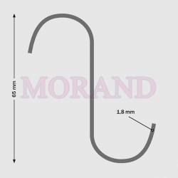 Haczyk metalowy srebrny S 65mm 100 szt