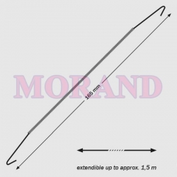 Haczyk podwójny metalowy na sprężynce 165mm 100szt