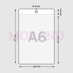 Identyfikator kieszonka etui metal oczko A6 114x177
