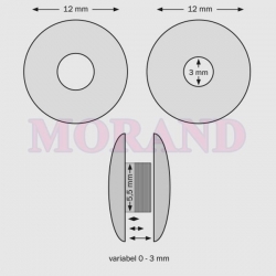 Nit zatrzaskowy z otworem plastikowy transparent regulowany 0-3 100szt