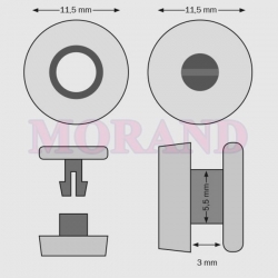 Nit zatrzaskowy gruby plastikowy transparent 3,0mm 100szt