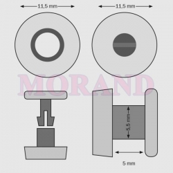 Nit zatrzaskowy gruby plastikowy transparent 5,0mm 100szt