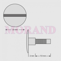 Zakrętka, przedłużenie śruby 2mm srebrna 7,5mm 100szt