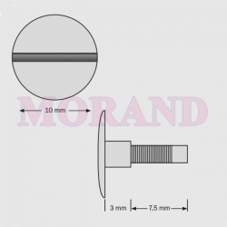 Zakrętka, przedłużenie śruby 3mm srebrna 7,5mm 100szt