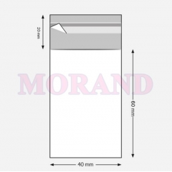 Woreczek foliowy OPP 30mic klapka 20 mm 40x60 1000 szt