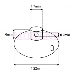 Przyssawka fi22 otwór poprzeczny fi2