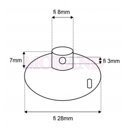 Przyssawka fi28 otwór poprzeczny fi3
