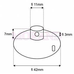 Przyssawka fi42 otwór poprzeczny fi3
