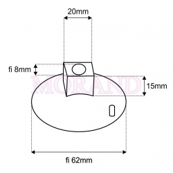 Przyssawka fi62 otwór od góry fi8