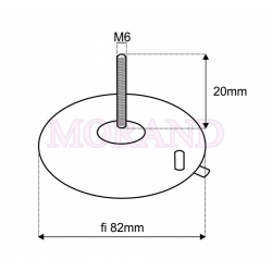 Przyssawka fi82 ze śruba 20mm M6