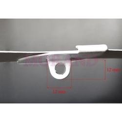 Metalowy uchwyt sufitowy 1,5 mm z oczkiem 5,5mm BIAŁY