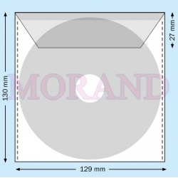 Kieszeń na CD z klapka 129x130