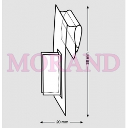 Grip, uchwyt na listwe cenowa 20x38 RUCHOMY