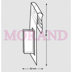 Grip, uchwyt na listwe cenowa 20x38 NIERUCHOMY