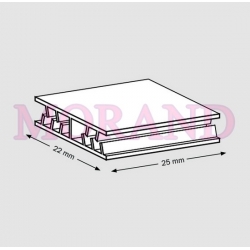 Grip - łącznik kształt litery H, podwójny 25x22
