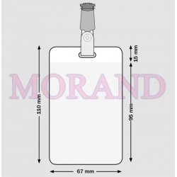 Etui, holder na identyfikator z klipsem 67x110