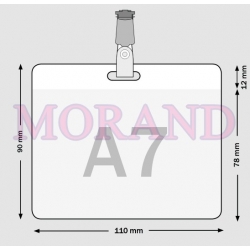 Etui, holder z klipsem A7 110x90