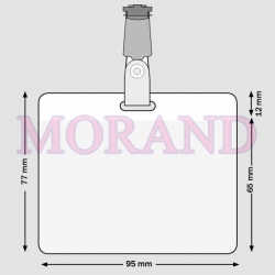 Etui, holder na identyfikator z klipsem 95x77