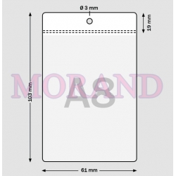 Identyfikator kieszonka etui A8 61x103