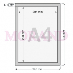 RAMKA MAGNETYCZNA A4 SAMOPRZYLEPNA SREBRNA