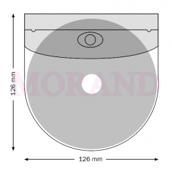 Kieszeń na CD samoprzylepna z klapka 126x126 zaokrąglona