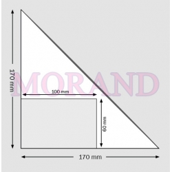 Trójkąt samoprzylepny L 17x17 cm z kieszenią
