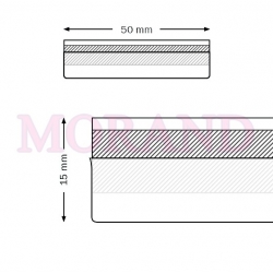 Listwa plakatowa wsuwana 50 mm 1mm z tasma klejaca