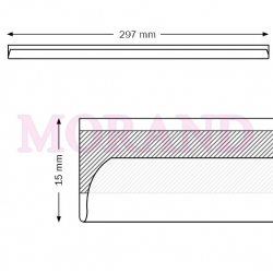 Listwa plakatowa wsuwana 297 mm 3-4mm A4 A3 z tasma klejaca