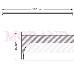 Listwa plakatowa wsuwana 297 mm 3-4mm A4 A3 z tasma klejaca