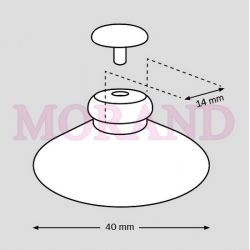 Przyssawka z pinezka fi40