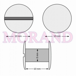 Śruba introligatorska metal czarna 10mm