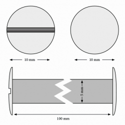 Śruba introligatorska metal srebrna 100mm