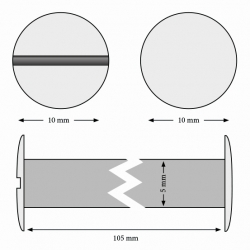 Śruba introligatorska metal srebrna 105mm