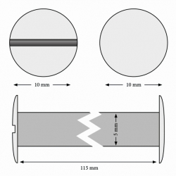 Śruba introligatorska metal srebrna 115mm