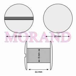 Śruba introligatorska metal srebrna 11mm