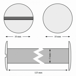 Śruba introligatorska metal srebrna 125mm