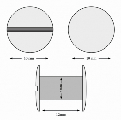 Śruba introligatorska metal srebrna 12mm