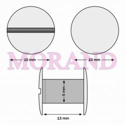 Śruba introligatorska metal srebrna 13mm