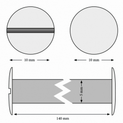 Śruba introligatorska metal srebrna 140mm