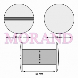 Śruba introligatorska metal srebrna 16mm