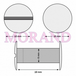 Śruba introligatorska metal srebrna 19mm