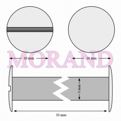 Śruba introligatorska metal srebrna 35mm