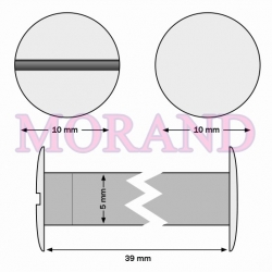 Śruba introligatorska metal srebrna 39mm