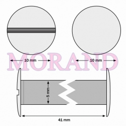 Śruba introligatorska metal srebrna 41mm