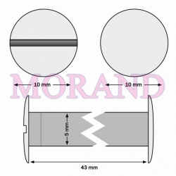 Śruba introligatorska metal srebrna 43mm