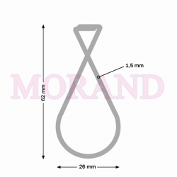 Haczyk metalowy 8 rybka 63x26 do sufitu podwieszanego