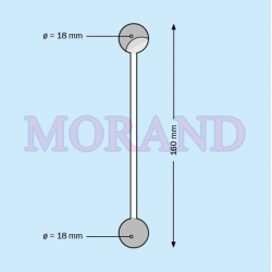 Wobbler aluminiowy, kiwak biały powlekany 160x18 mm
