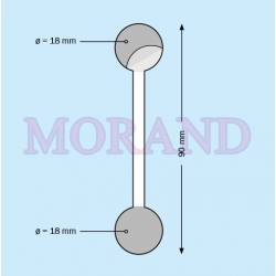 Wobbler aluminiowy, kiwak biały powlekany 90x18 mm