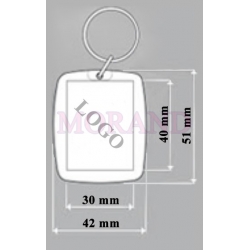 Brelok akrylowy prostokątny Z WKŁADKĄ 42x51 WP1W