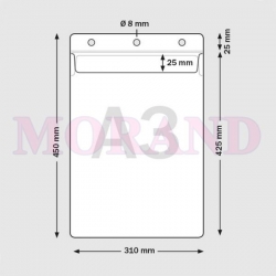 Identyfikator kieszonka etui 3 otwory A3 310x450